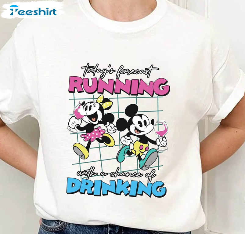Running With A Chance Of Drinking Shirt, Walt Disneyworld Marathon Unisex Hoodie Long Sleeve
