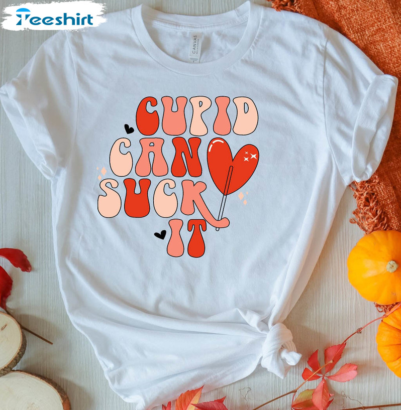 Cupid Can Suck It Trending Shirt, Valentine Day Unisex T-shirt Long Sleeve