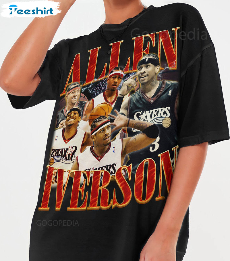 Allen Iverson Shirt, Vintage Allen Iverson The Answer Short Sleeve Crewneck