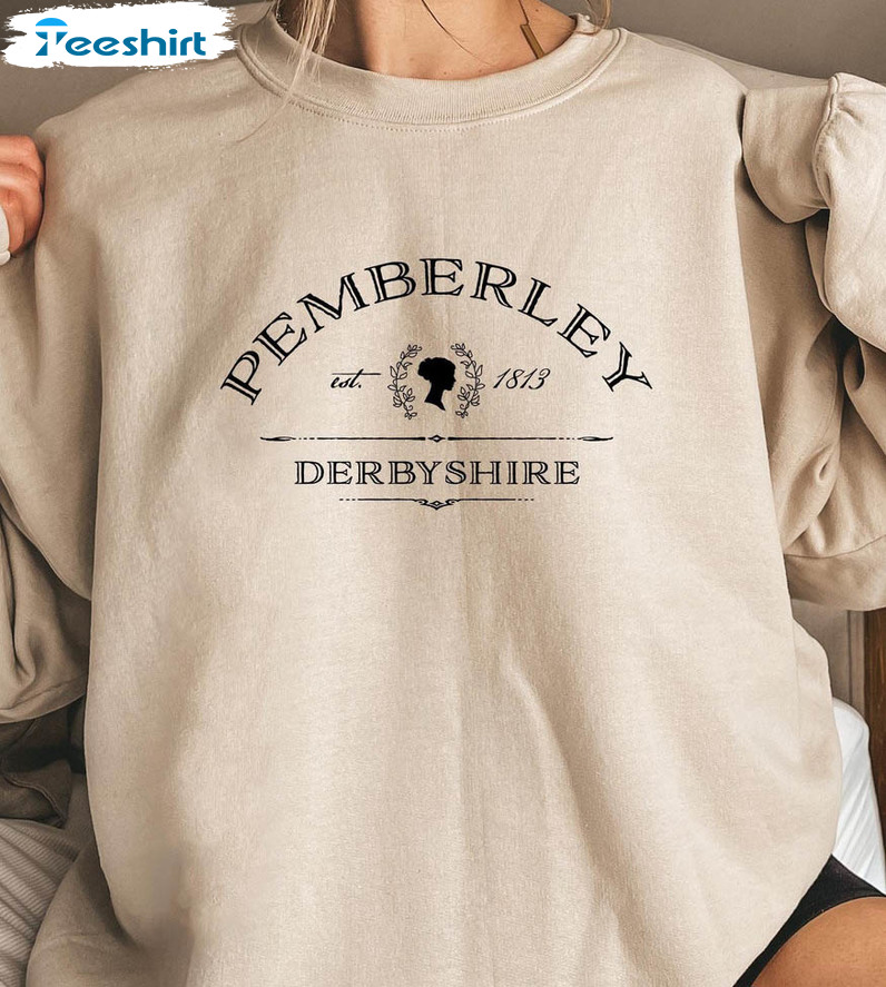 Pemberley Derbyshire EST 1813 Shirt, Mr Darcy Jane Austen Short Sleeve Sweater
