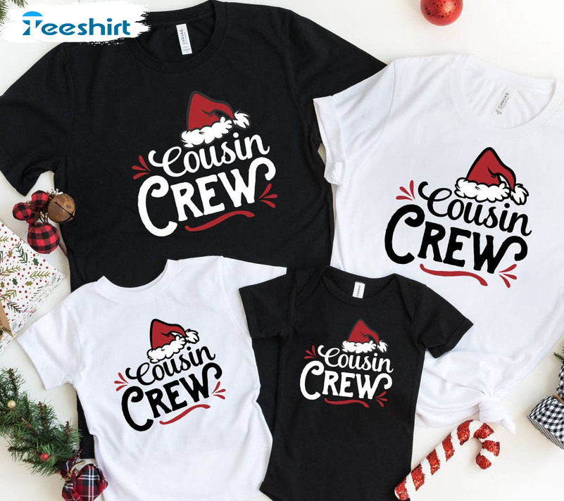 Cousin Crew Christmas Sweatshirt, Family Matching Short Sleeve Tee Tops