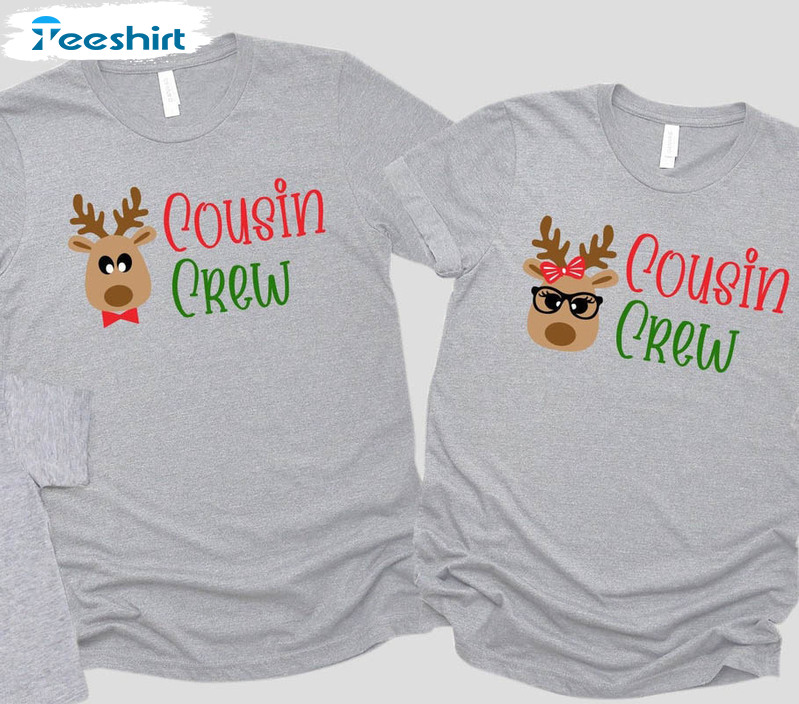 Cousin Crew Shirt, Christmas Reindeer Family Tee Tops Unisex T-shirt