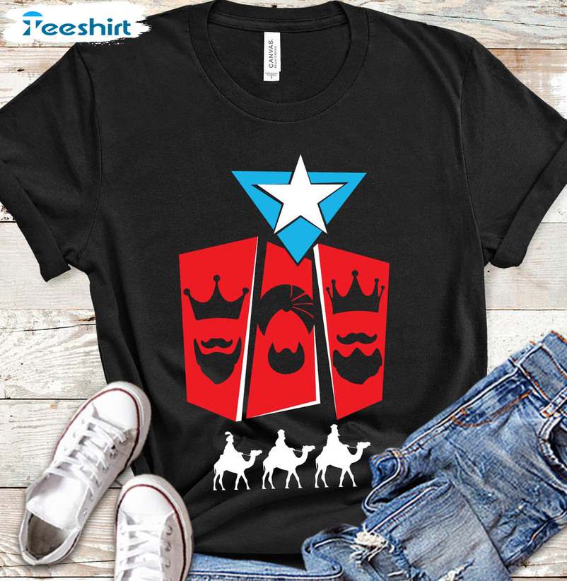 Puerto Rican Three Kings Shirt, Puerto Rico Flag Trending Unisex T-shirt Short Sleeve