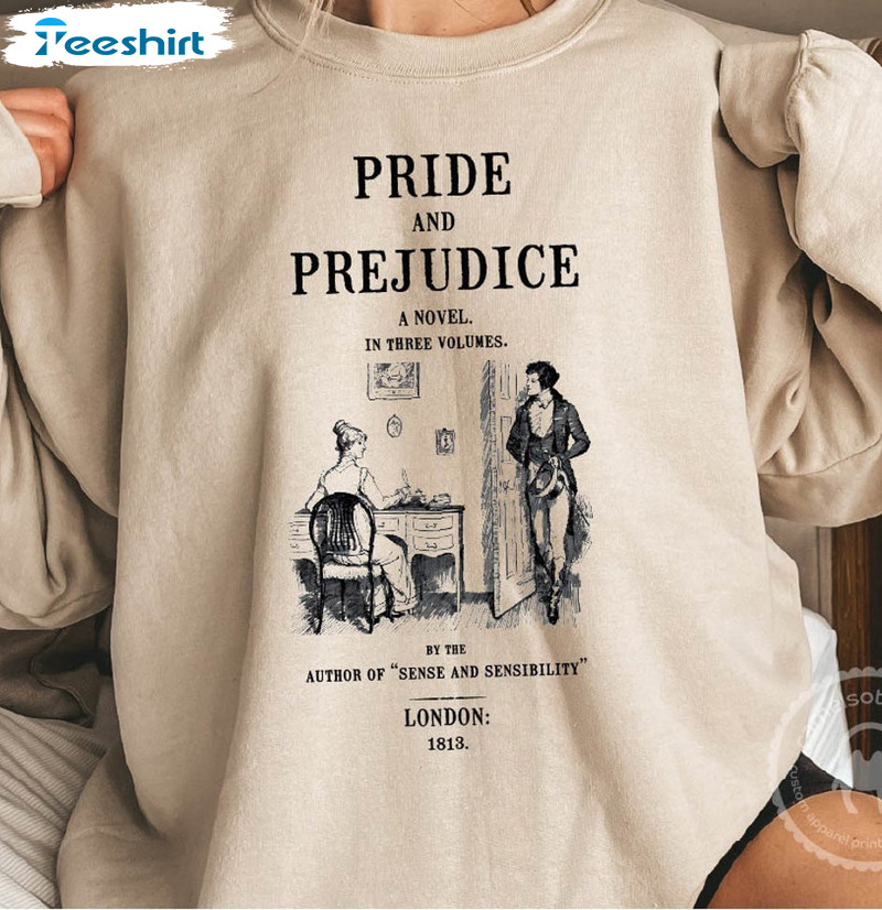 Pride And Prejudice Shirt, Jane Austen Vintage Crewneck Unisex T-shirt