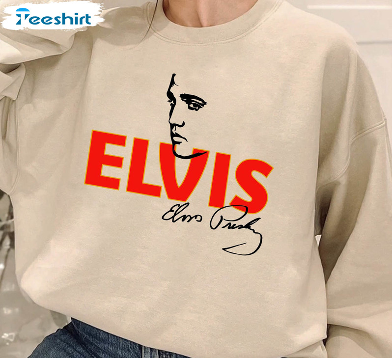 Vintage Elvis Presley Sweatshirt, Elvis Lyrics King Of Rock Short Sleeve Crewneck