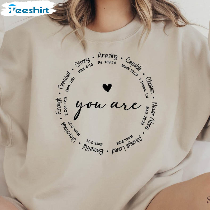 You Are Enough Vintage Shirt, Motivational Long Sleeve Sweatshirt