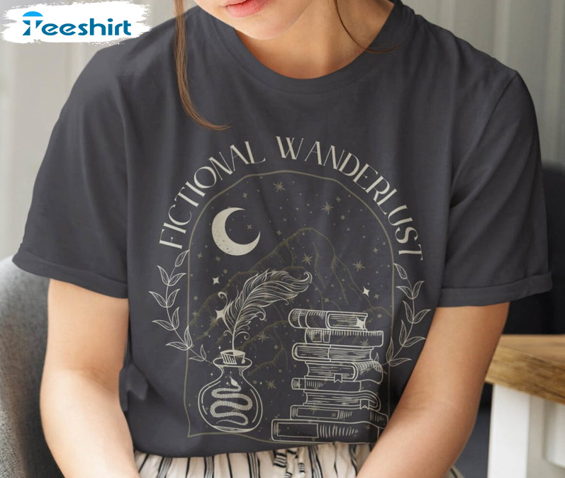 Fictional Wanderlust Trendy Shirt, Literary Tee Tops Short Sleeve