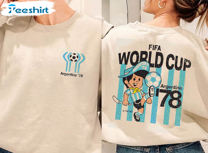 Argentina 78 World Cup Shirt, Vintage Football Crewneck Unisex Hoodie