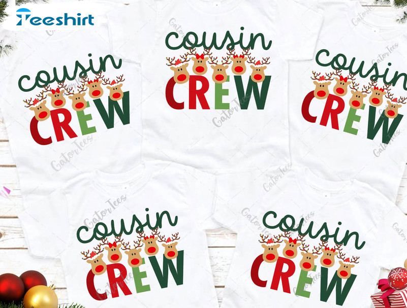 Cousin Crew Reindeer Shirts, Christmas Unisex T-shirt Short Sleeve