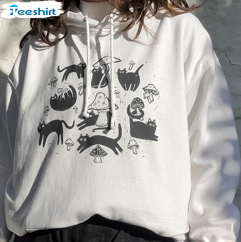 Meowshroom Trendy Unisex Hoodie , Sweatshirt Vintage Style