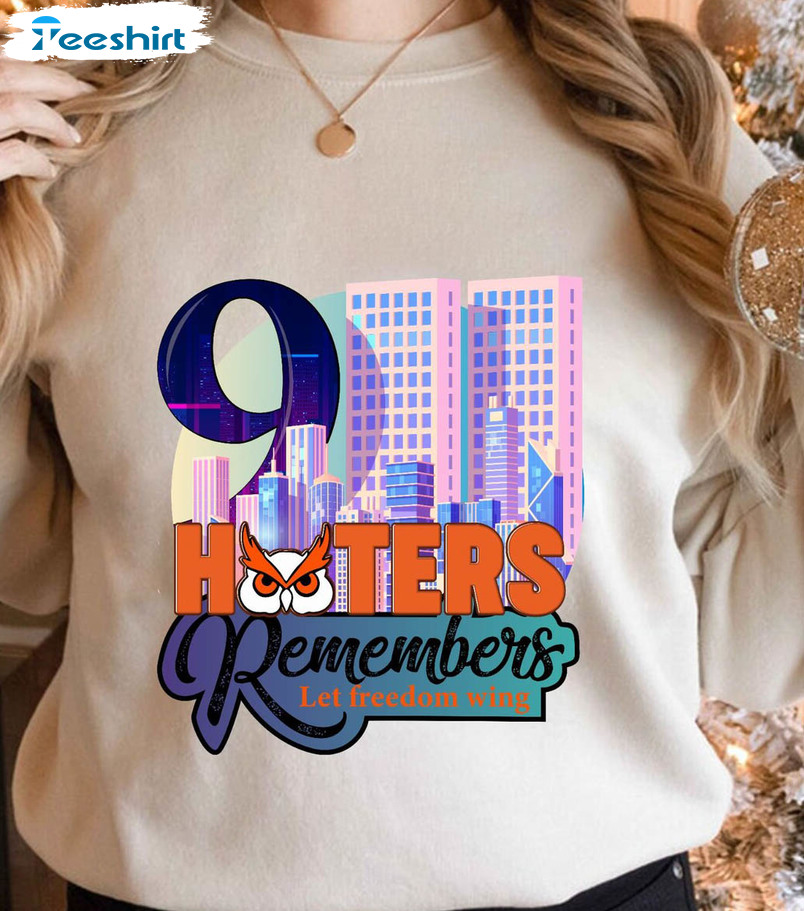 Hooters Remembers Let Freedom Wing Shirt, Trending Short Sleeve Tee Tops