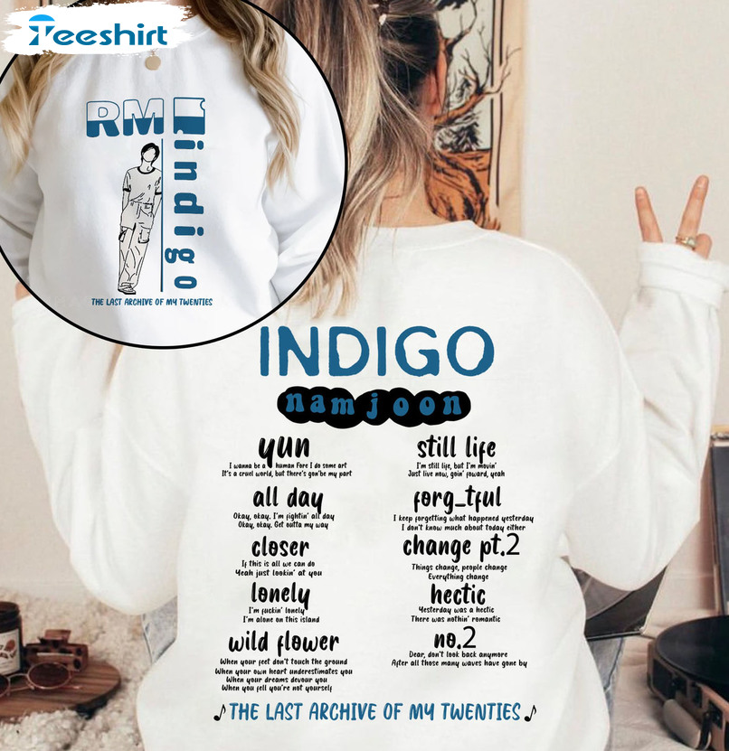 Namjoon Indigo Track List Shirt, Wildflowers Sweater Short Sleeve