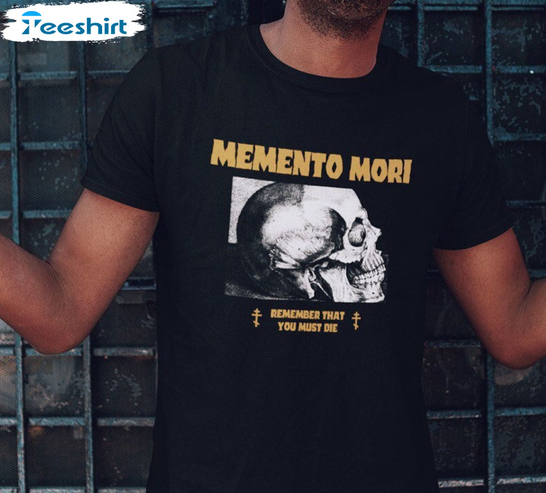 Memento Mori Sweatshirt, Horror Gothic Hammer Death Trad Short Sleeve Tee Tops