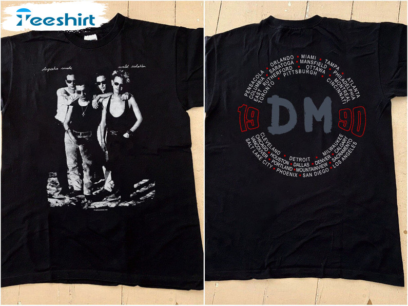 Depeche Mode Vintage Shirt, World Violation 1990 Tour Concert Long Sleeve Tee Tops