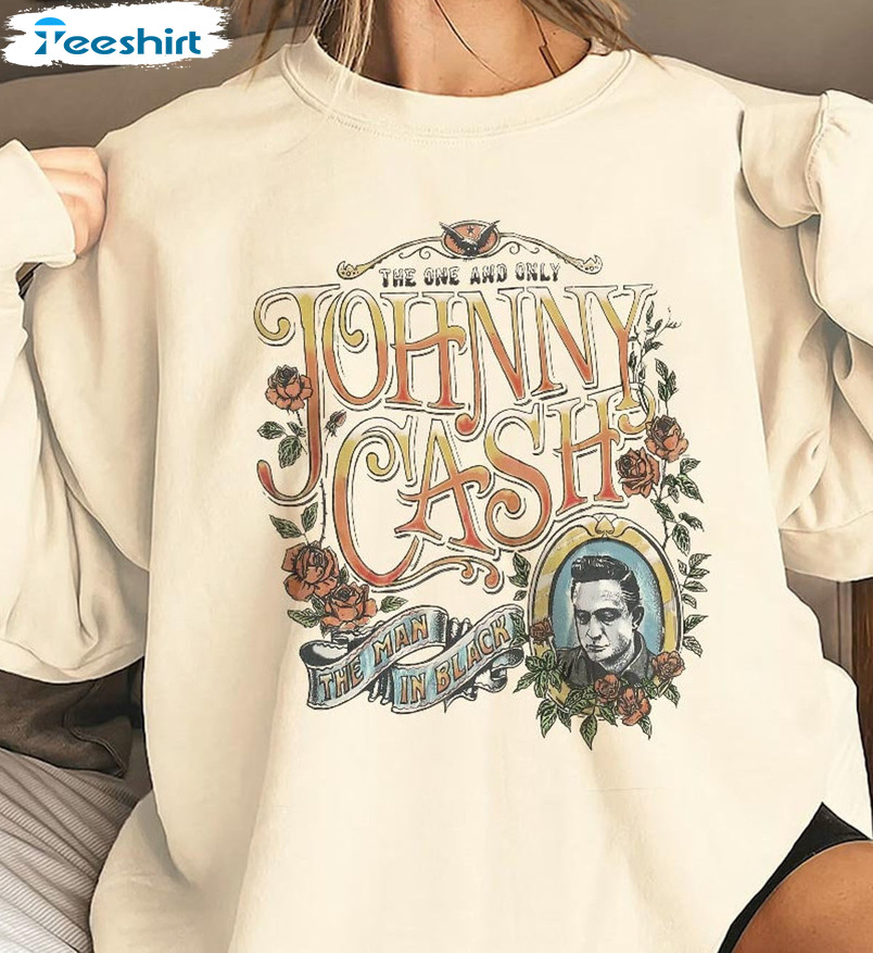 Johnny Cash Trending Shirt, The Man In Black Unisex Hoodie Long Sleeve