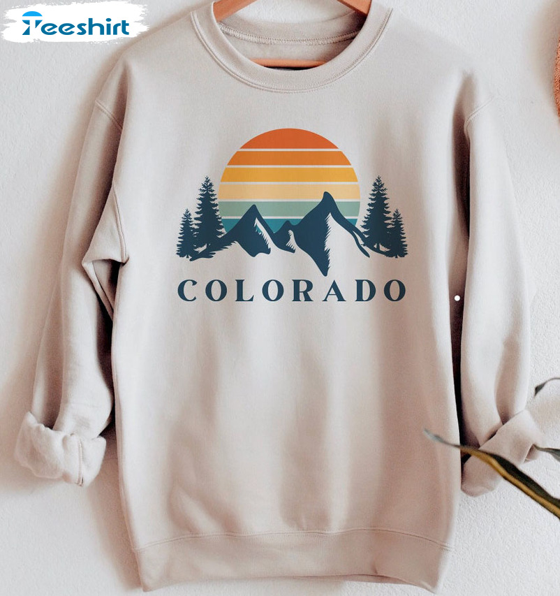 Colorado Sunset Shirt, Rocky Mountains Crewneck Sweatshirt