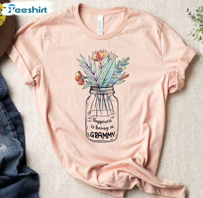 Happiness Is Being A Great Grandma Vintage Shirt, Mothers Day Short Sleeve Crewneck