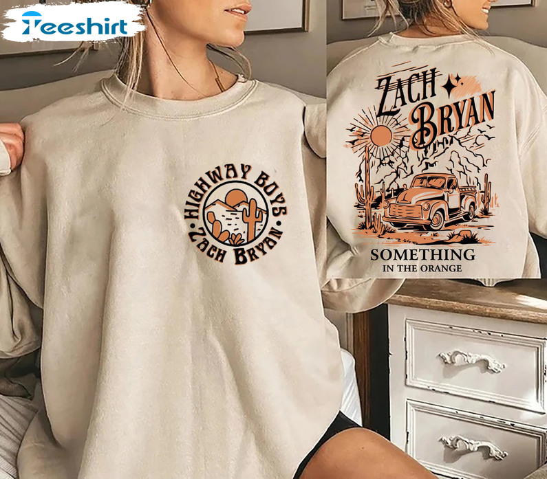Zach Bryan Highway Boys Shirt, Something In The Orange Long Sleeve Crewneck