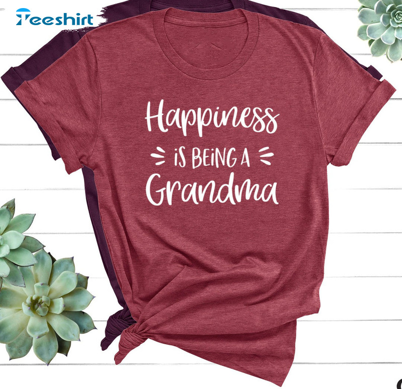 Happiness Is Being A Great Grandma Shirt, Vintage Crewneck Short Sleeve