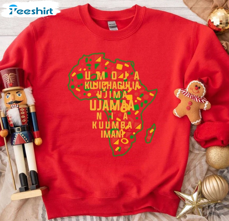 Happy Kwanzaa Sweatshirt, Christian Loves Kwanzaa Long Sleeve Crewneck