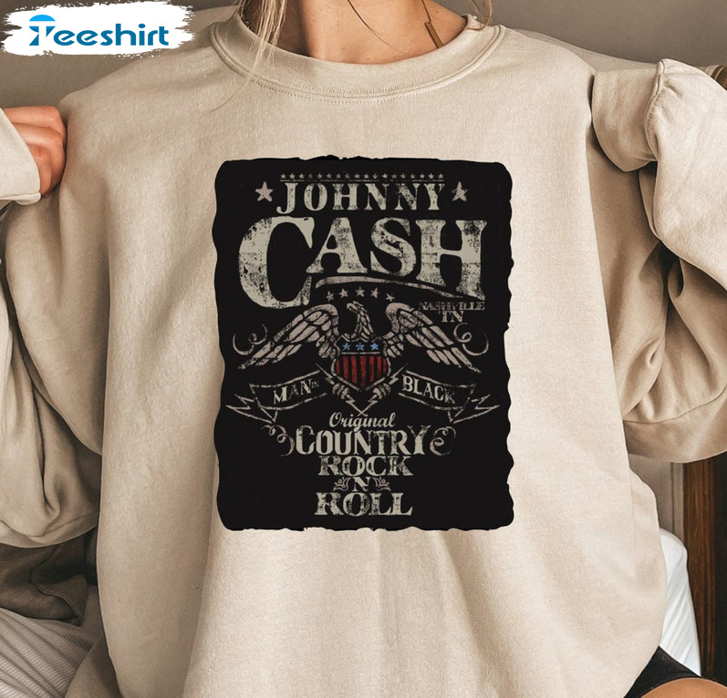 Johnny Cash The Man In Black Country Music Shirt, Rock And Roll Unisex Hoodie Long Sleeve