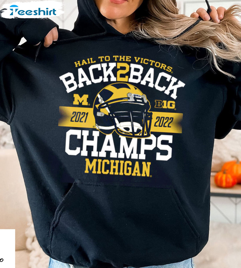 Michigan Champion Big Ten Shirt, Football Vintage Unisex Hoodie Long Sleeve