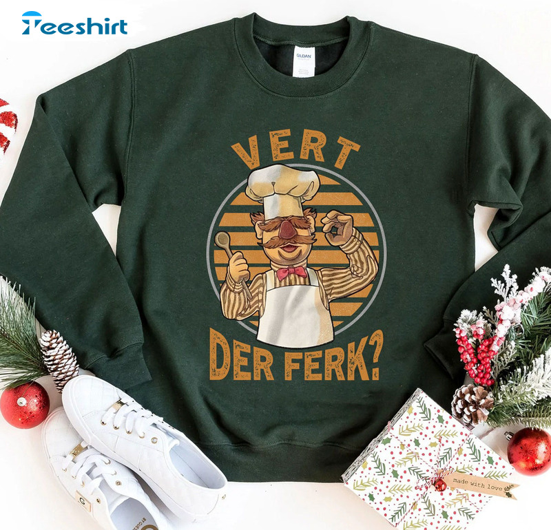 Retro Vert Der Ferk Shirt, Muppet Christmas Carol Characters Unisex Hoodie Crewneck