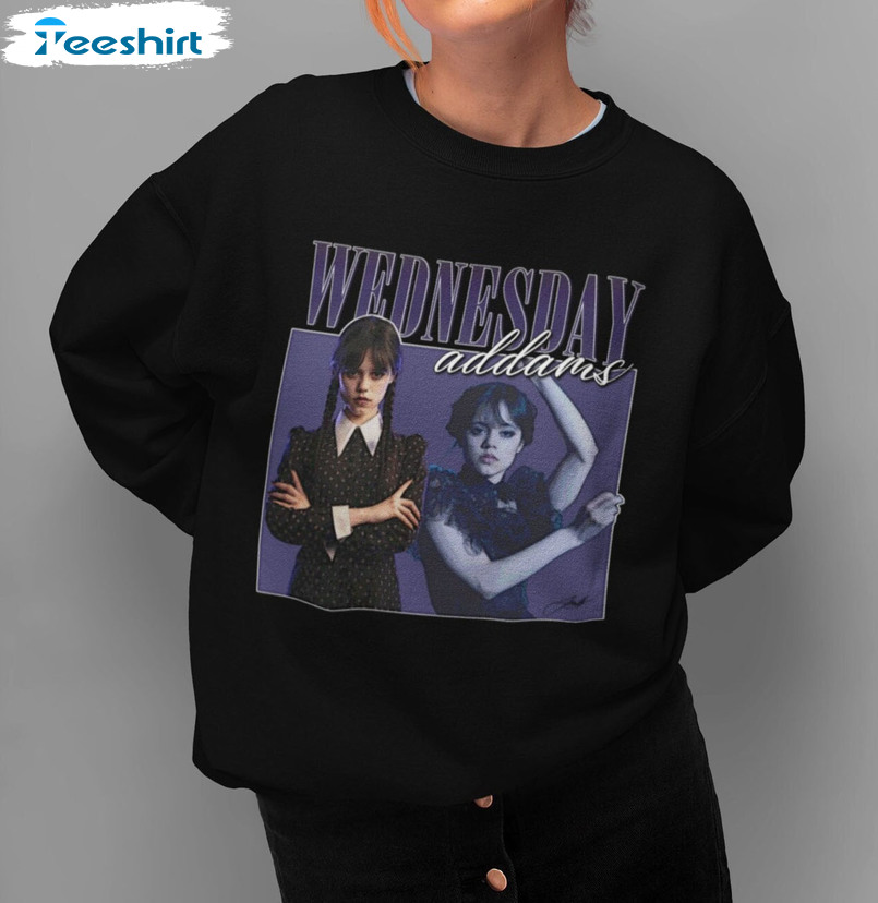 Wednesday Tv Series Shirt, Wednesday Addams Crewneck Long Sleeve