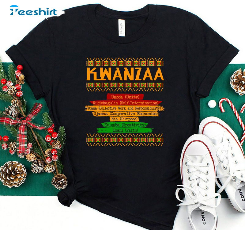 The Seven Days Of Kwanzaa Shirt, African Black Woman Unisex Hoodie Crewneck