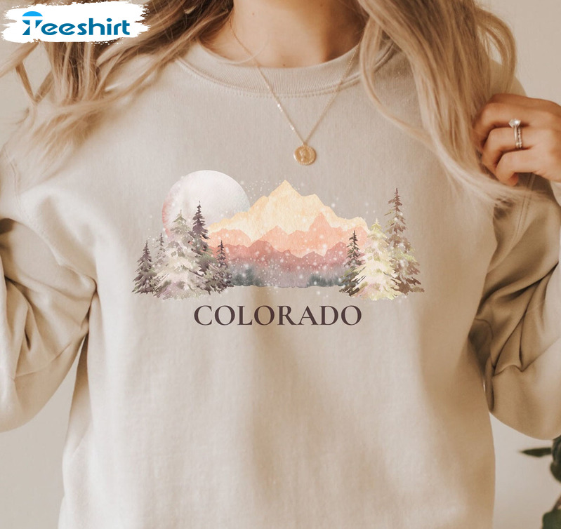 Colorado Sweatshirt, Colorado Mountain Vintage Short Sleeve Long Sleeve
