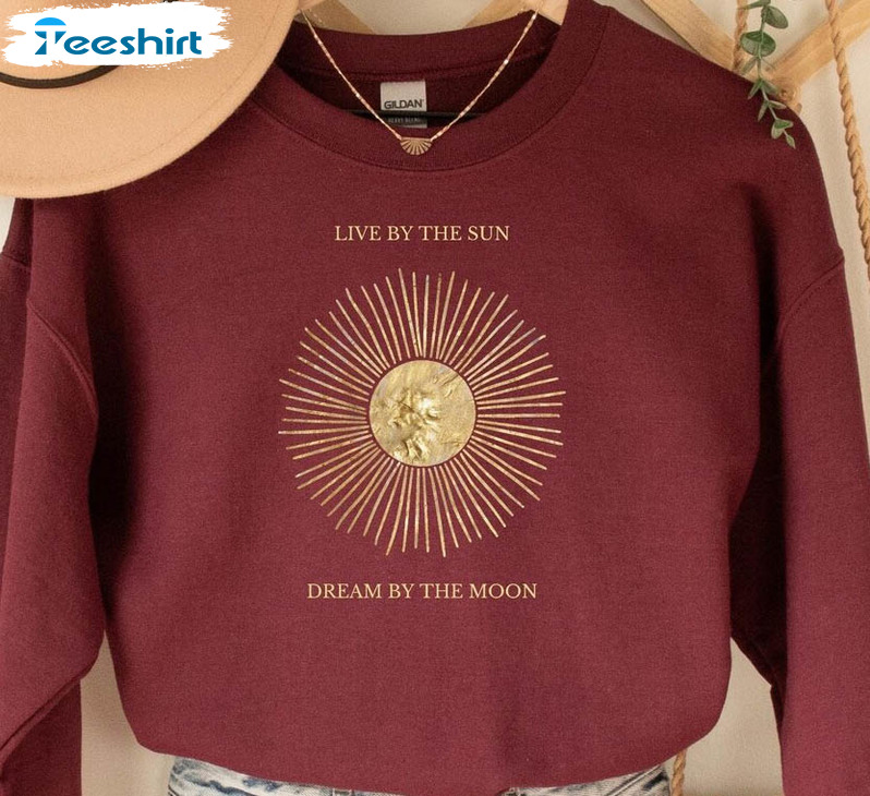 Live By The Sun Dream By The Moon Shirt, Sun And Moon Tee Tops Unisex Hoodie