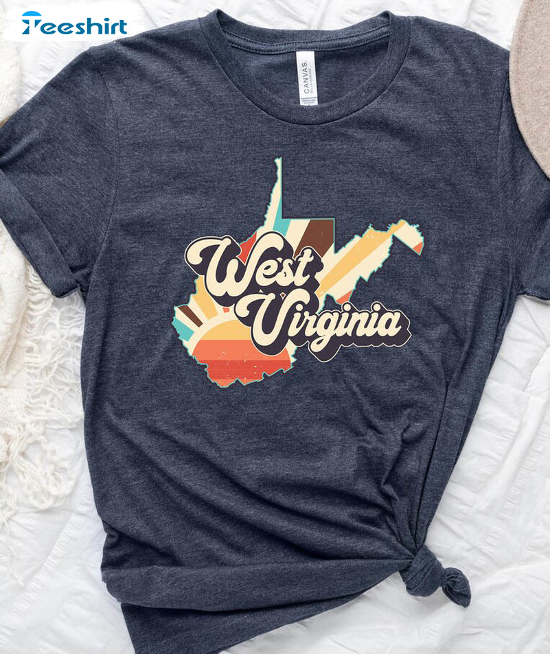 West Virginia State Trending Shirt, Virginia Map Long Sleeve Hoodie