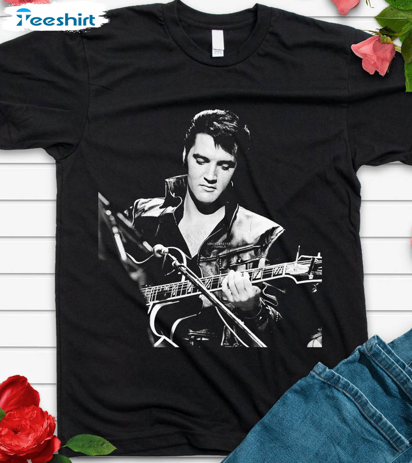 Elvis Presley Vintage Shirt, Dancing Star Rock Music Long Sleeve Tee Tops