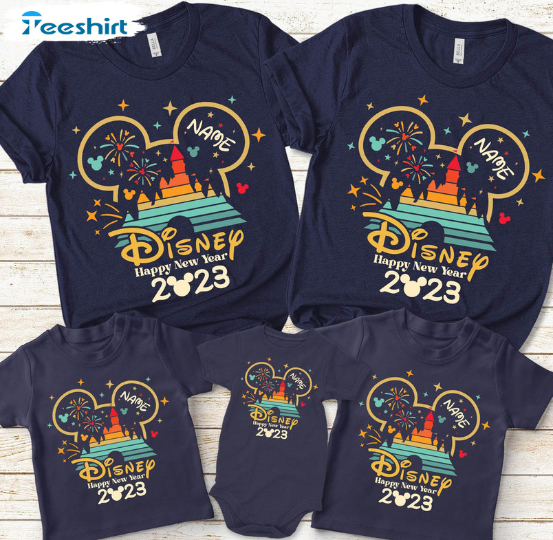 Disney Happy New Year Shirt, Hello New Year Matching Tee Tops Long Sleeve