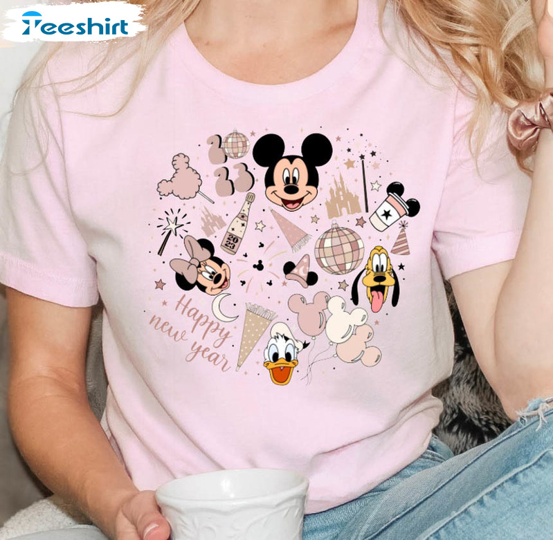 Disney Happy New Year Vintage Shirt, Mickey And Friends Unisex Hoodie Tee Tops