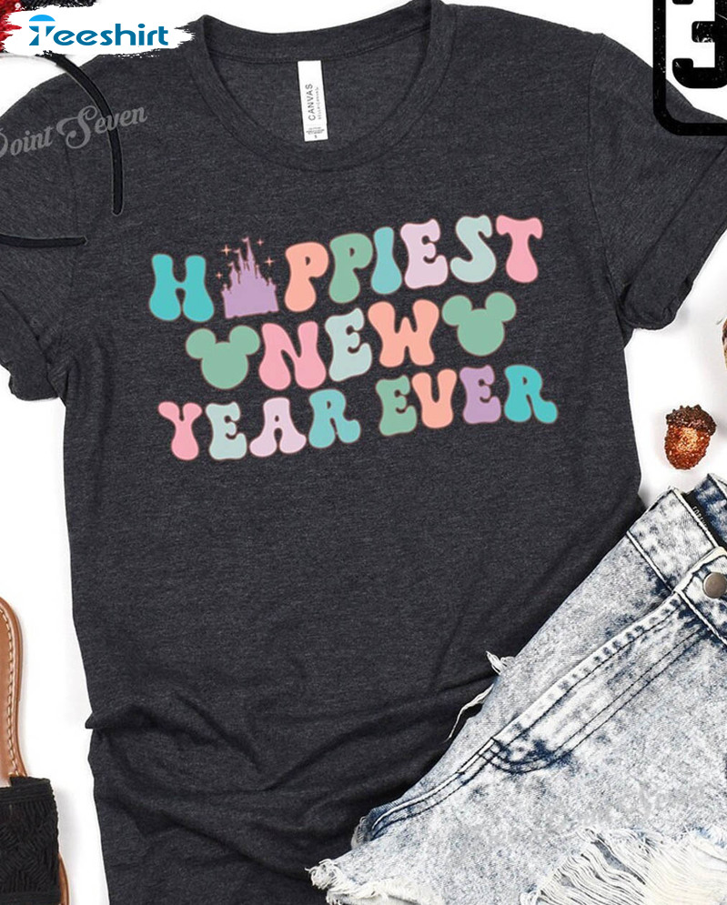 Happiest New Year Ever Sweatshirt, Family Matching Short Sleeve Tee Tops