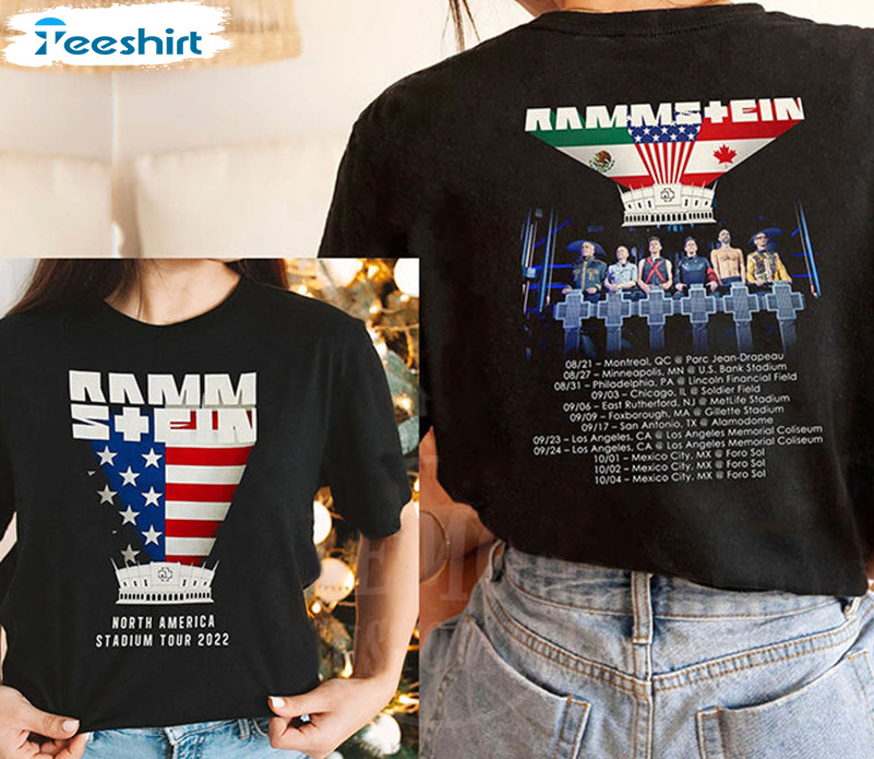 Rammstein North America Shirt, Tour 2022 Long Sleeve Unisex Hoodie