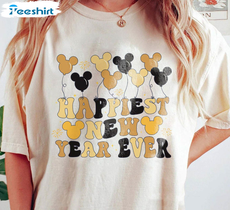 Happiest New Year Ever Shirt, Disney Short Sleeve Unisex Hoodie