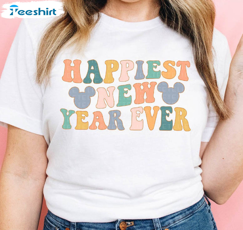 Happiest New Year Ever Shirt, Mouse Earss Vintage Tee Tops Unisex T-shirt