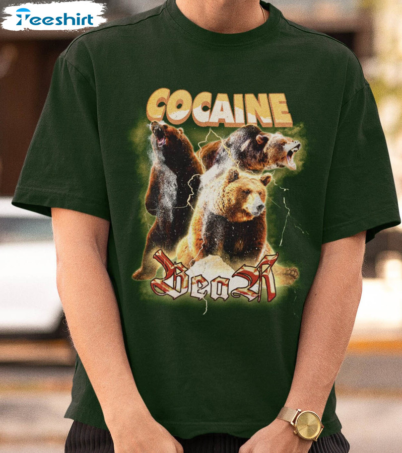 Cocaine Bear Vintage Shirt, Trendy Unisex T-shirt Long Sleeve