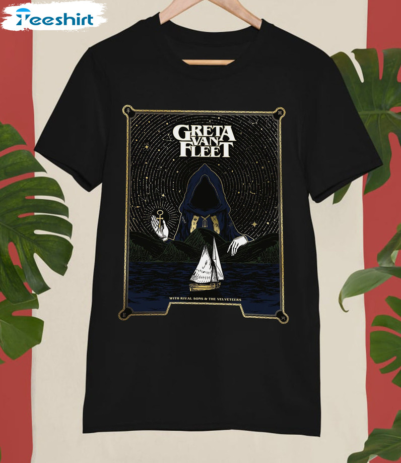 Greta Van Fleet Shirt, Dreams On Gold Tour 2022 Unisex Hoodie Crewneck