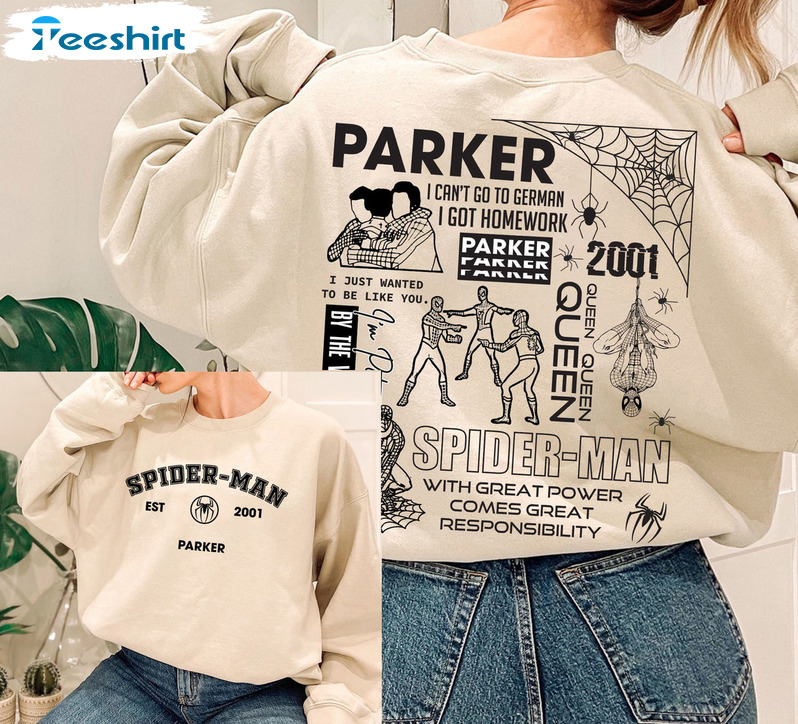 Spider Man Sweatshirt, Peter Parker 2001 Unisex T-shirt Short Sleeve