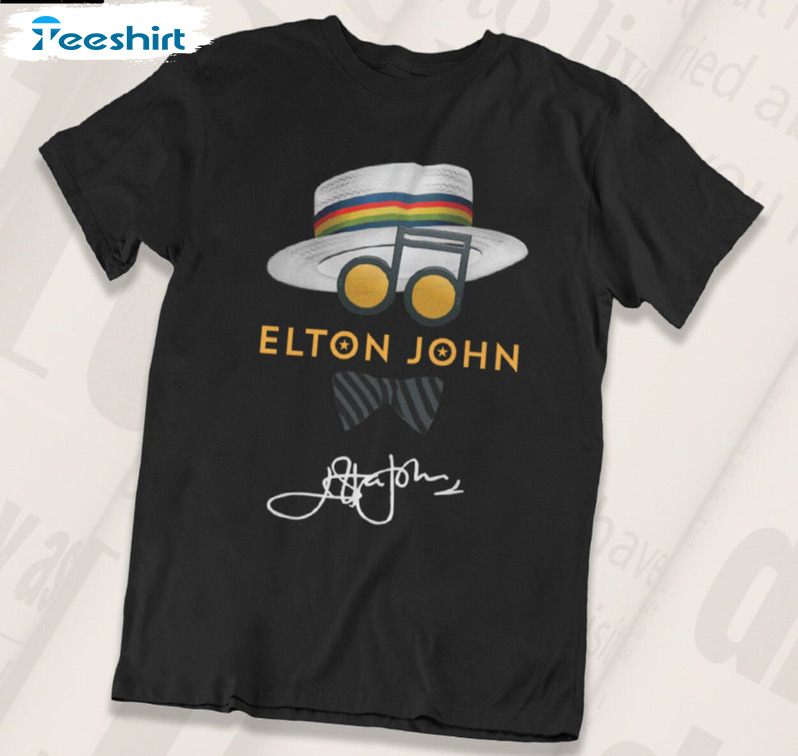 Funny Elton John Signature Shirt, Farewell Tour Unisex T-shirt Unisex Hoodie