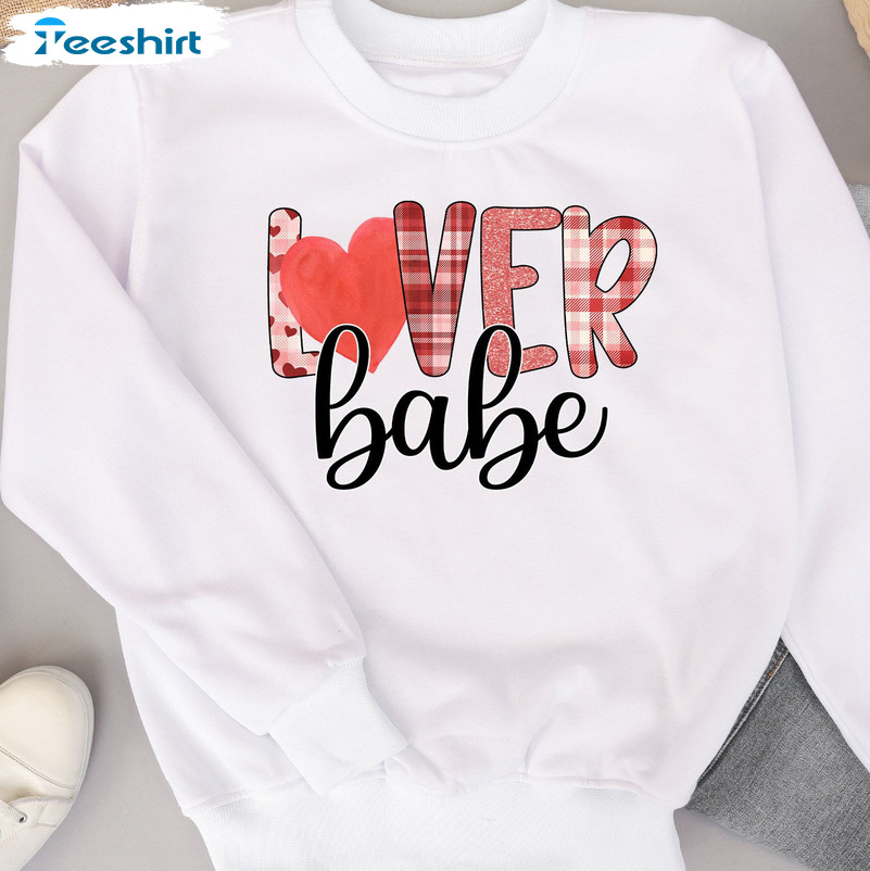 Lover Babe Funny Shirt, Valentines Couple Sweater Long Sleeve