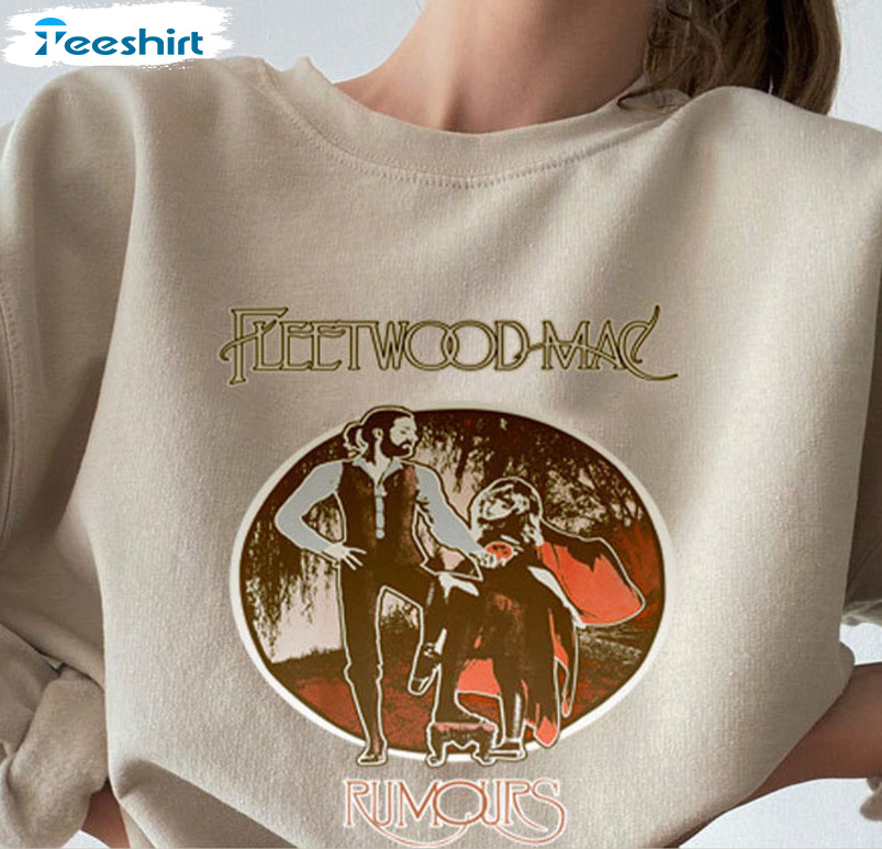 Fleetwood Mac Rumours Shirt, Music Rock Band Short Sleeve Tee Tops