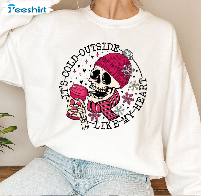 It's Cool Outside Like My Heart Vintage Shirt, Valentines Day Long Sleeve Crewneck