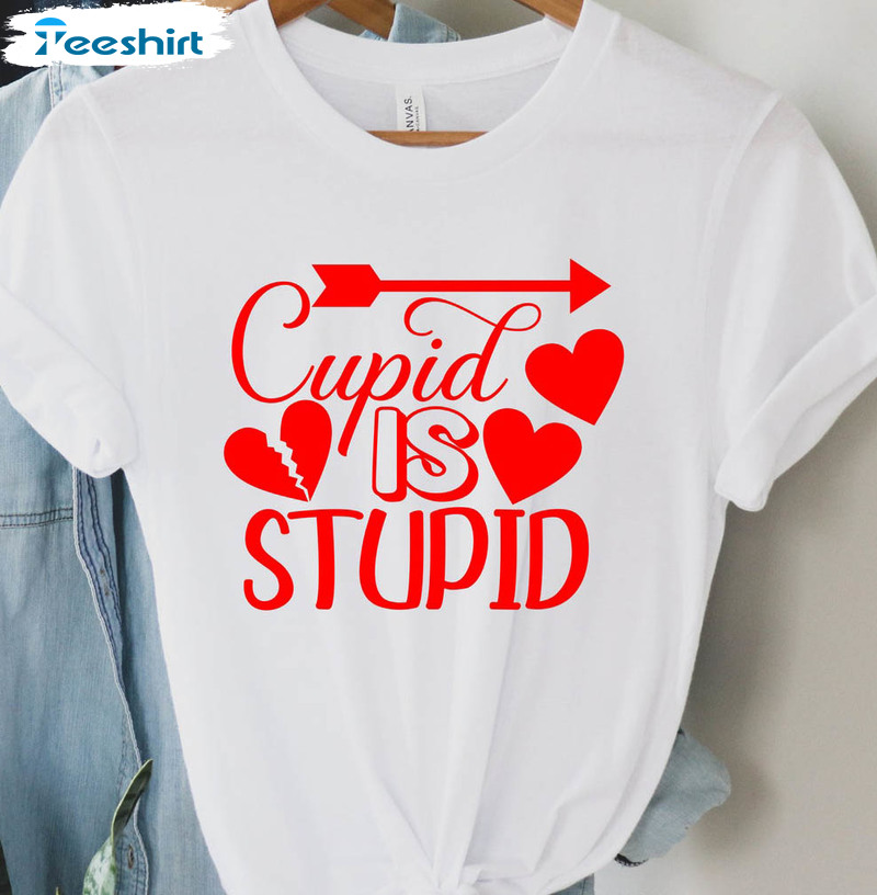 Cupid Aim For A Cowboy Shirt, Funny Valentine Short Sleeve Tee Tops