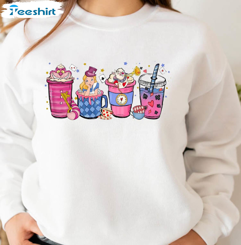 Alice In Wonderland Coffee Sweatshirt, Disney Princess Unisex Hoodie Crewneck