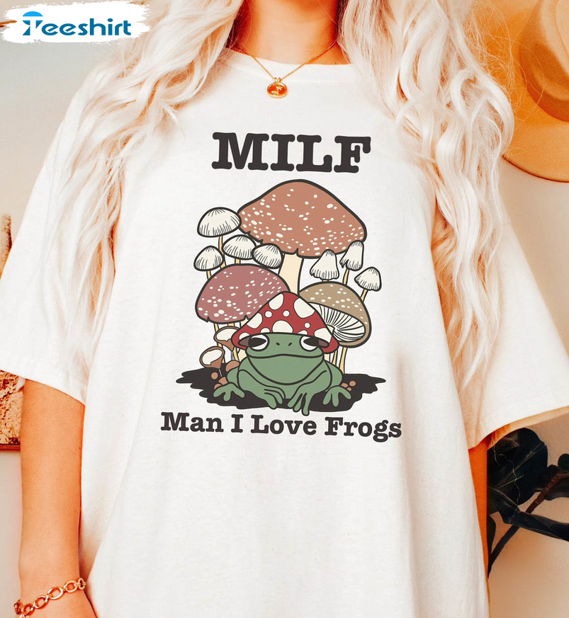 Milf Man I Love Frogs Vintage Sweatshirt, Cute Frog Sweater Unisex Hoodie