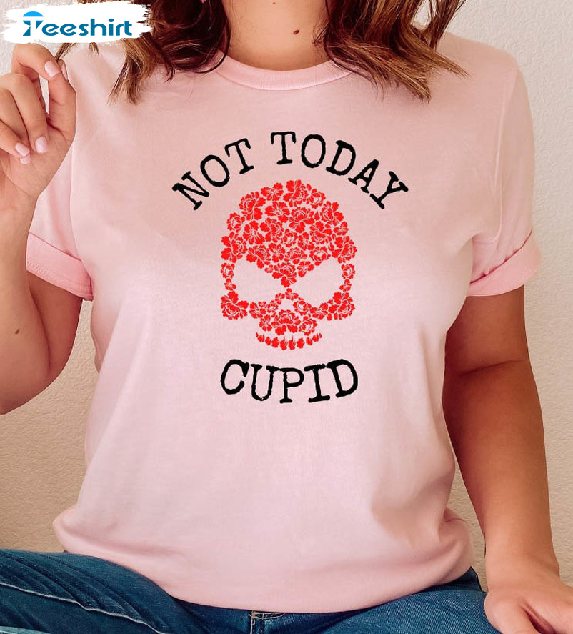 Not Today Cupid Shirt, Valentines Day Unisex Hoodie Long Sleeve